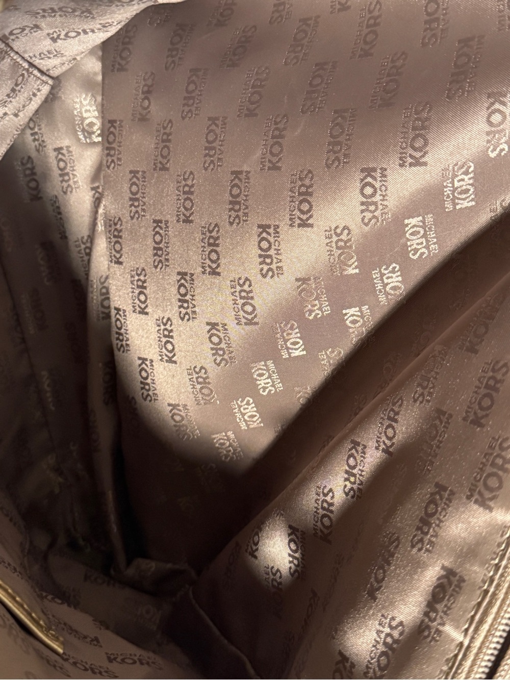 A Michael Kors Brown MK Logo Tote with Gold Hardware - Picture 10 of 11